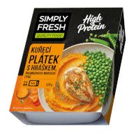 Plátek kuřecí, hrášek, pyré mrk/bram. 370g Simply fresh