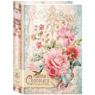 Čok. kniha květiny růžové 200g