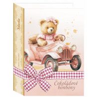 Čok. kniha medvídek růžový 85g