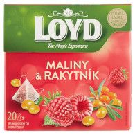 Čaj Loyd pyramida Maliny/rakytník 40g