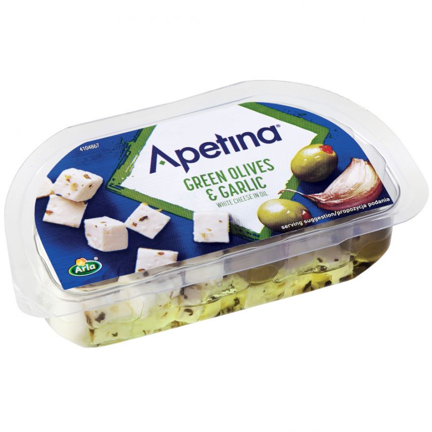 Sýr snack česnek olivy Apetina 100g 